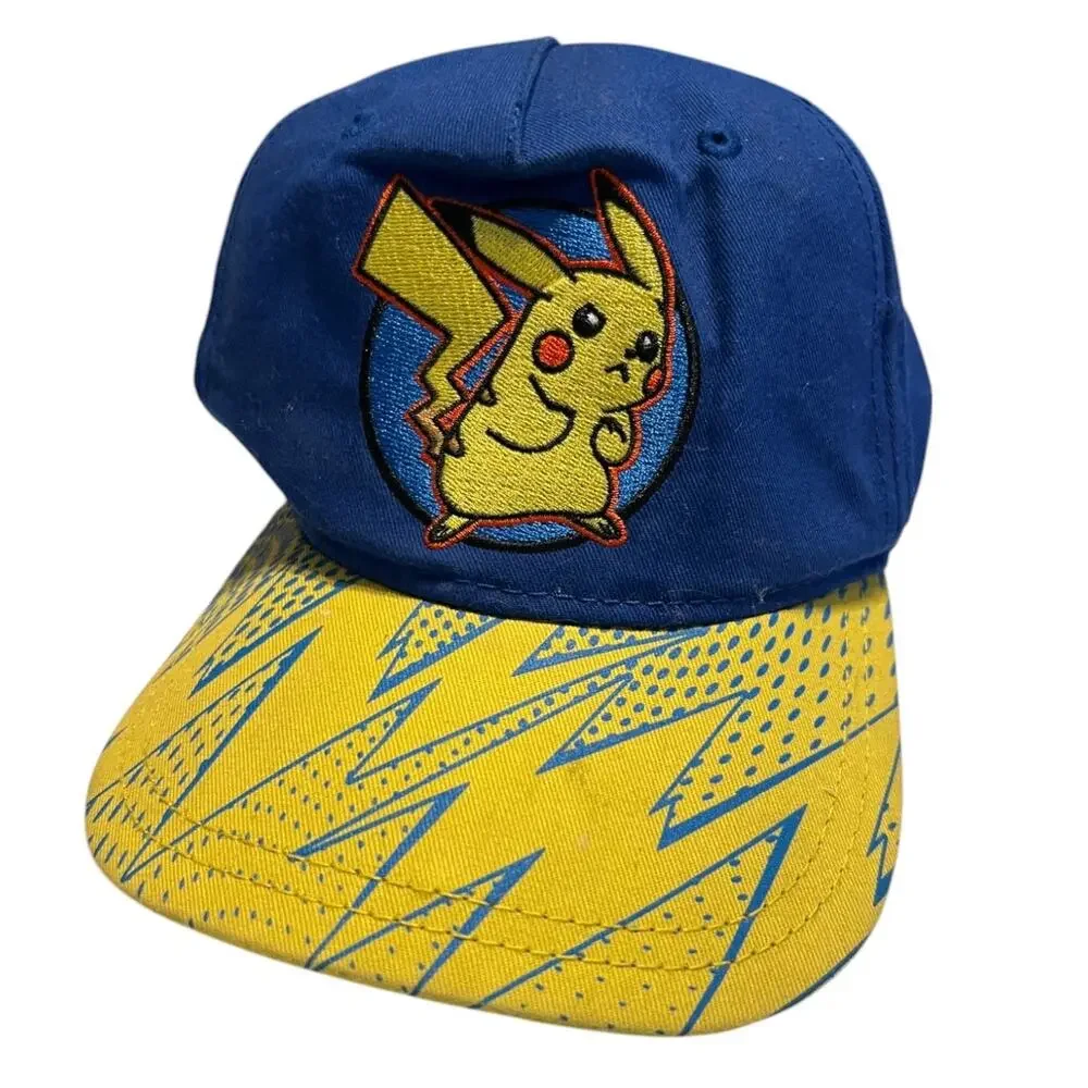 Pokémon Hat Embroidered Pikachu Nintendo Snapback Adjustable Royal Blue Youth OS